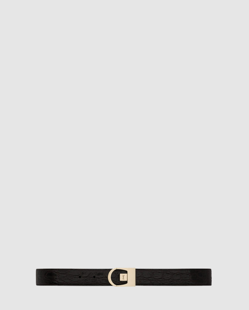 [SAINT LAURENT-생로랑]크로커다일 엠보스드 가죽 소재의 리버서블 벨트 828728
