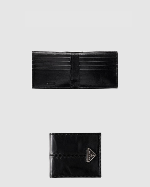 [PRADA-프라다]삼각 메탈 로고 플랩 가죽 지갑 2M0513