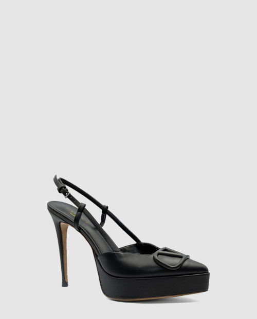 [VALENTINO-발렌티노]버클 디테일 슬링백 플랫폼 힐