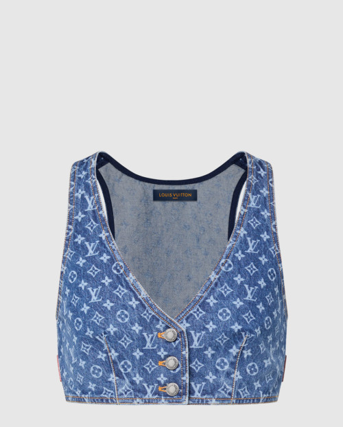 [LOUIS VUITTON-루이비통]모노그램 데님 크롭 톱 1AHIA2