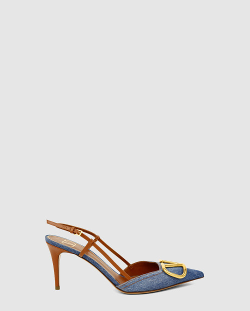 [VALENTINO-발렌티노]데님 슬링백 펌프스