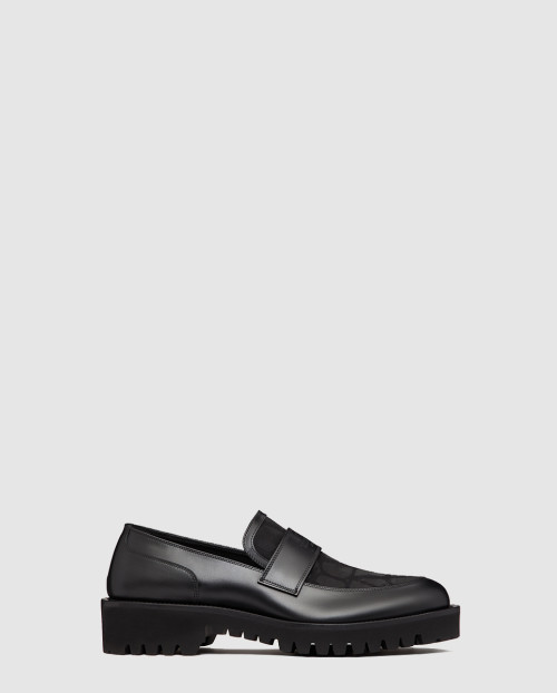 [VALENTINO-발렌티노]용 테크니컬 패브릭 송아지 가죽 로퍼
