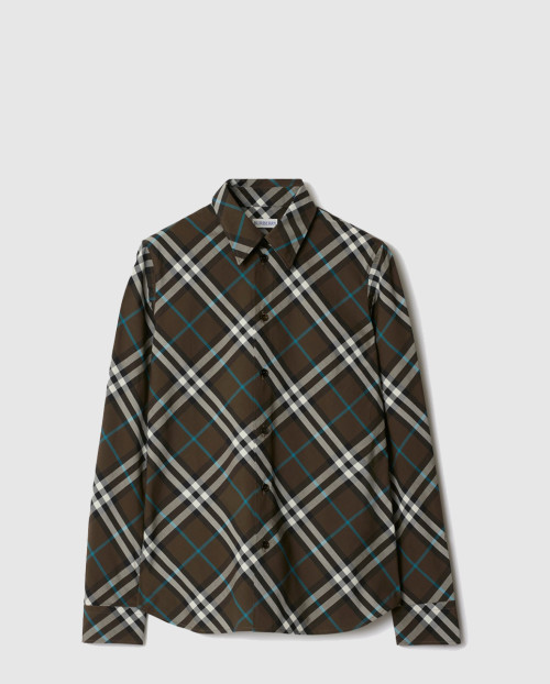 [BURBERRY-버버리]슬림핏 체크 코튼 셔츠 81037181