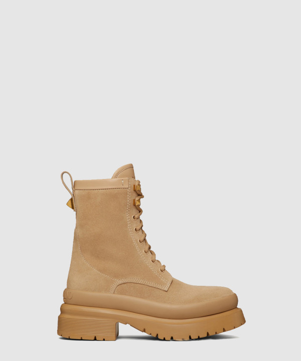 [VALENTINO-발렌티노]로만 스터드 스웨이드 밀리터리 부츠