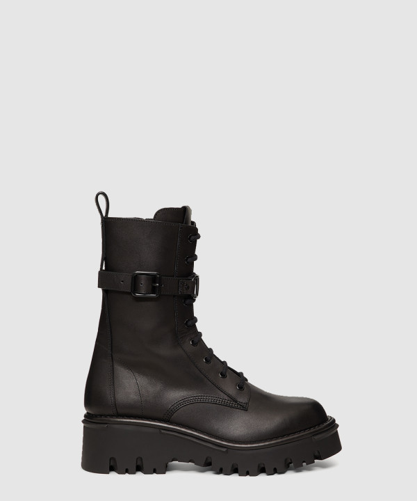 [VALENTINO-발렌티노]캠프사이트 송아지 가죽 군용 부츠