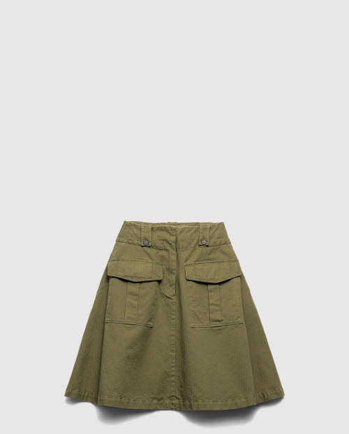[PRADA-프라다]카고 포켓이 있는 코튼 스커트 P124W