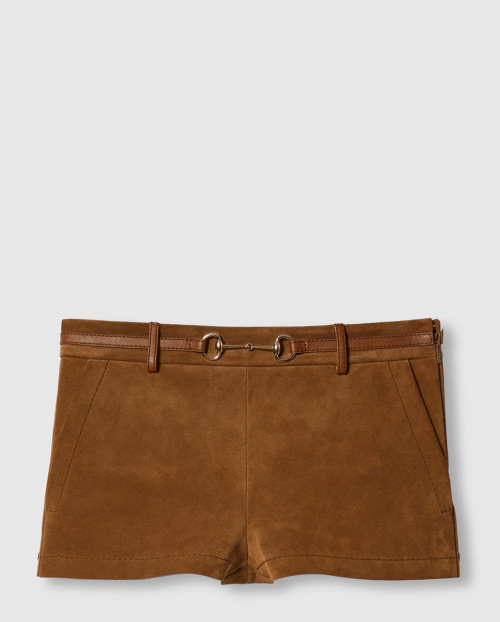 [GUCCI-구찌]스웨이드 쇼츠 홀스빗 벨트 ‎815075