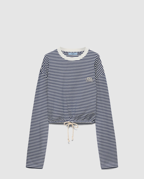 [PRADA-프라다]긴소매 스트라이프 저지 티셔츠 34675R