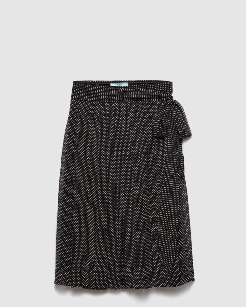 [PRADA-프라다]프린트 시폰 랩 스커트 P191W