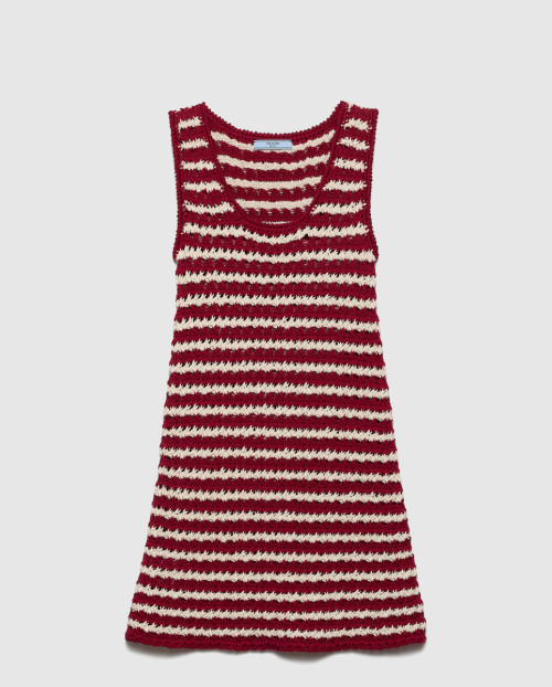 [PRADA-프라다]코튼 크로셰 미니 드레스 23A23