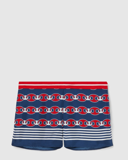 [GUCCI-구찌]프린트 트윌 멀버리 실크 쇼츠 840637