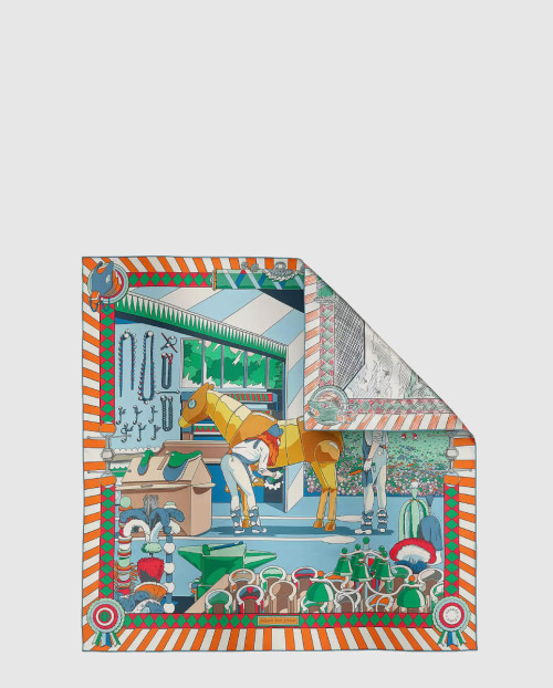 [HERMES-에르메스]Pony Pit Stop 더블 페이스 스카프 90