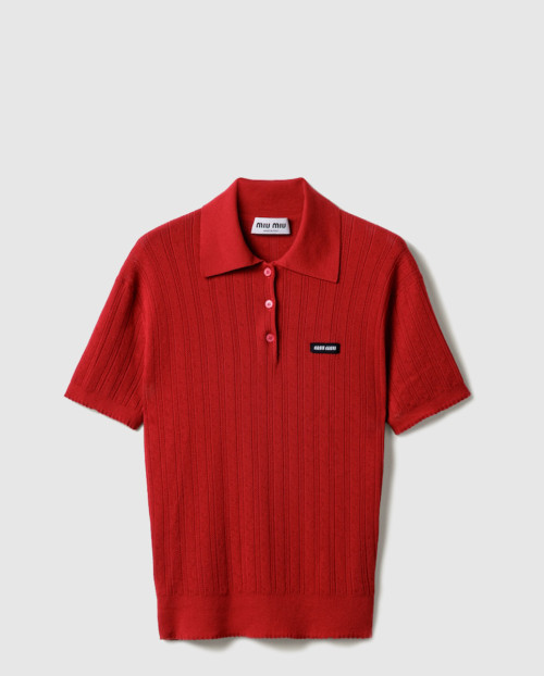 [MIUMIU-미우미우]캐시미어 및 실크 폴로 스웨터 MMLA39