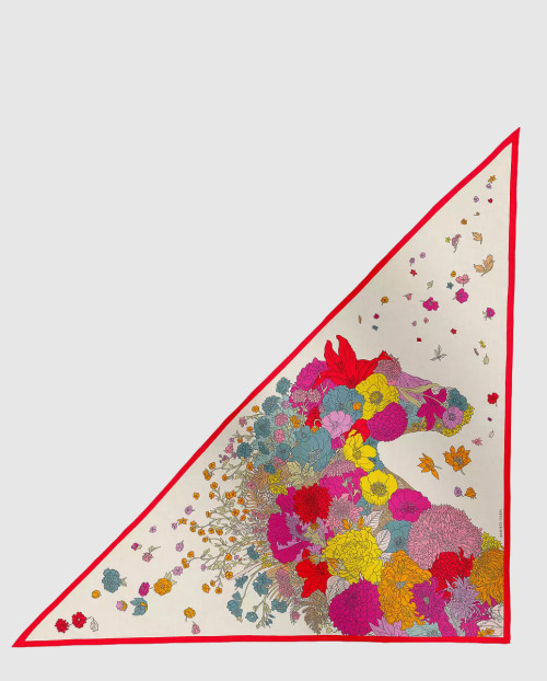 [HERMES-에르메스]Gentle Floral Cloak 자이언트 트라이앵글