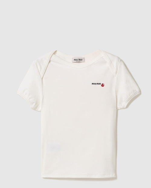 [MIUMIU-미우미우]Petit Bateau X Miu Miu 레귤러 스트레치 저지 티셔츠 MJN568