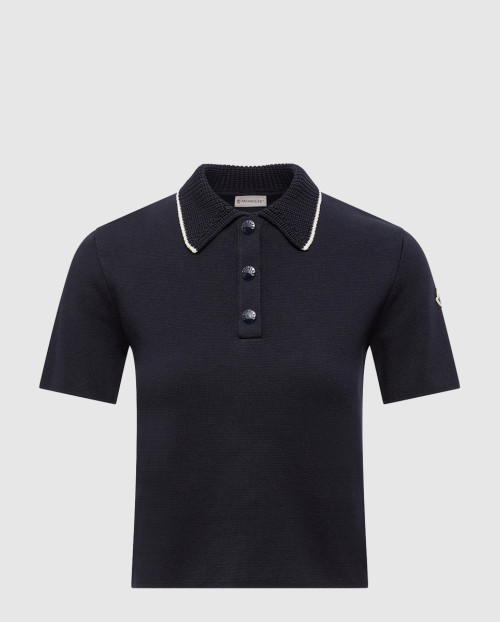 [MONCLER-몽클레어]니트 코튼 폴로 셔츠