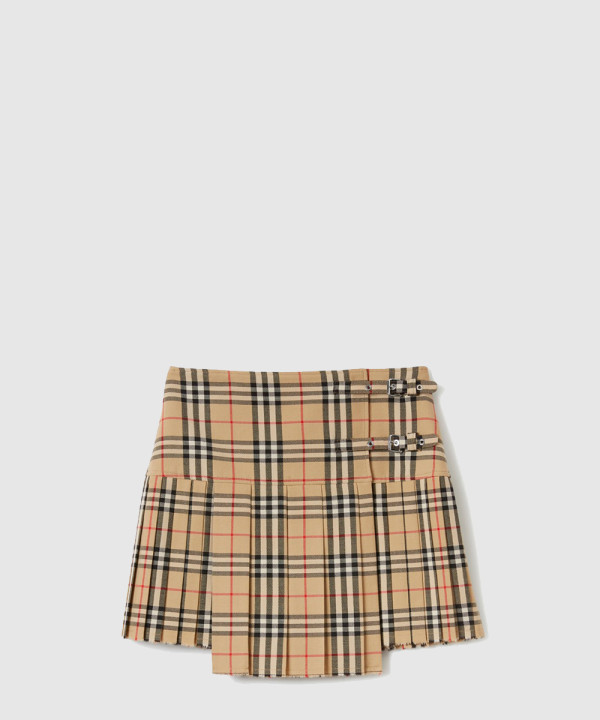 [BURBERRY-버버리]플리츠 체크 울 미니 킬트 80258321