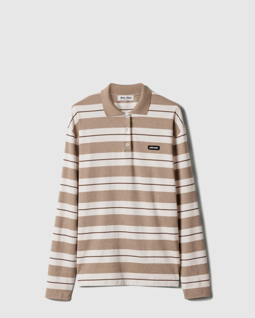 [MIUMIU-미우미우]코튼 저지 폴로 셔츠 MJL015