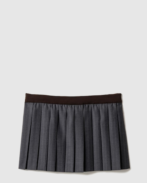 [MIUMIU-미우미우]플리츠 핀스트라이프 미니스커트 MG2529