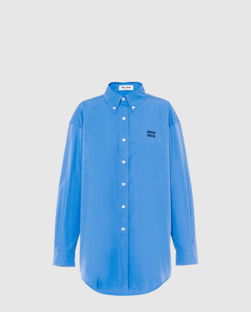 [MIUMIU-미우미우]Oversize 포플린 텍스처 셔츠 MK1626