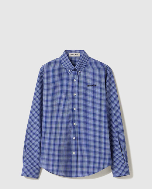 [MIUMIU-미우미우]체크 포플린 텍스처 셔츠 MK1920