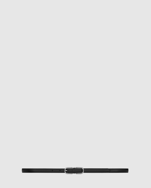[SAINT LAURENT-생로랑]롱 버클 매끄러운 가죽 슬림 벨트 732242