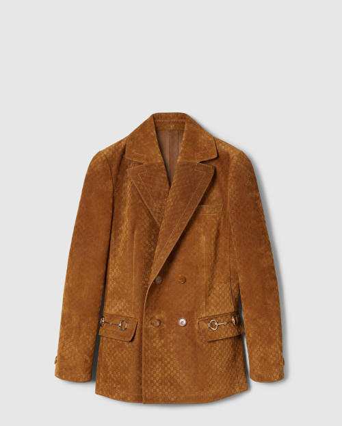 [GUCCI-구찌]GG 스웨이드 더블브레스트 재킷 815833