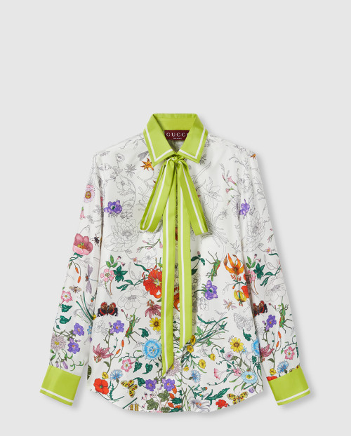 [GUCCI-구찌]프린트 실크 셔츠 835608