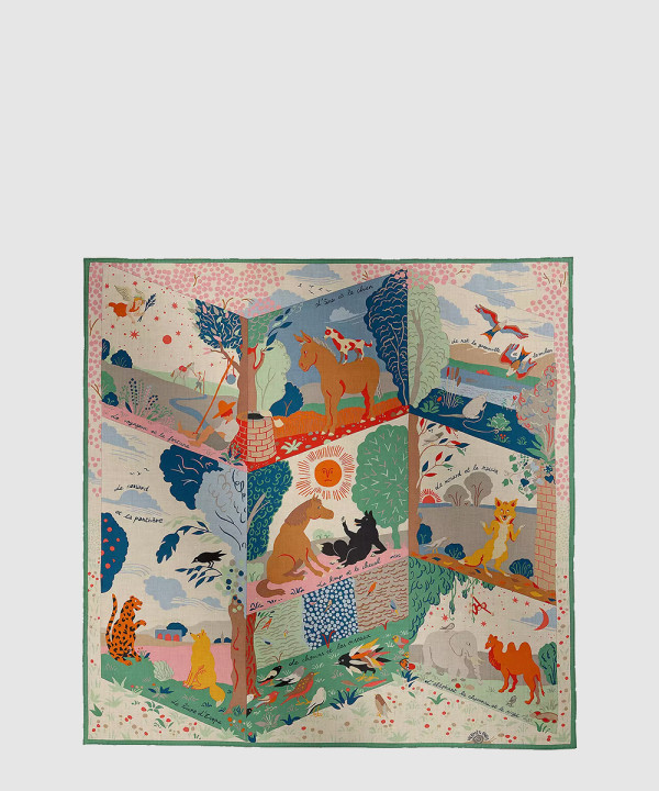 [HERMES-에르메스]Le Livre dEsope 숄 140