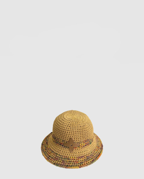 [LOUIS VUITTON-루이비통]스티치 밀짚 왕골 라탄모자 M43124