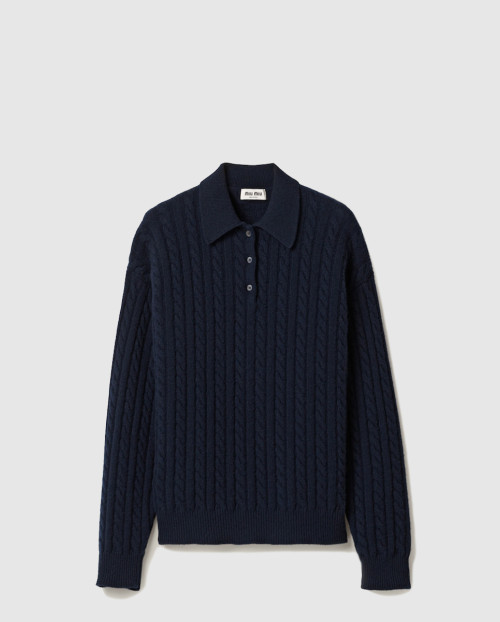 [MIUMIU-미우미우]캐시미어 니트 폴로 셔츠 MML977