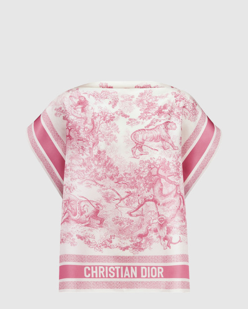 [DIOR-디올]Dioriviera Toile de Jouy Sauvage Dior 실크 탑 54JOU