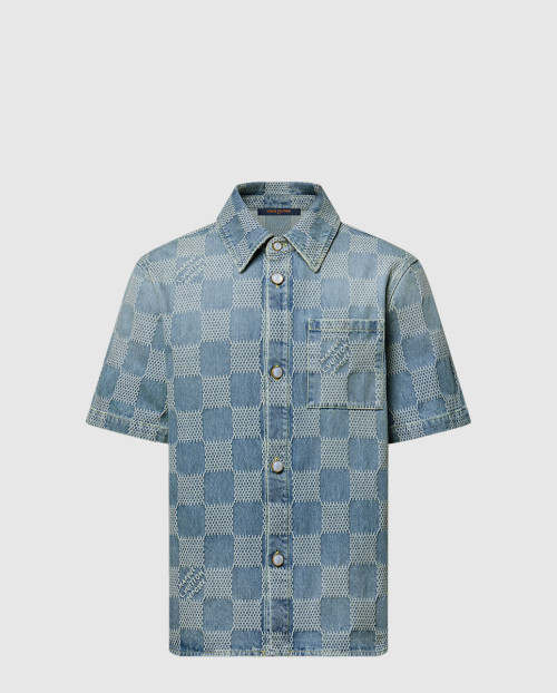 [LOUIS VUITTON-루이비통]DAMIER 3D 경량 반팔 데님 셔츠 1AHVZ3