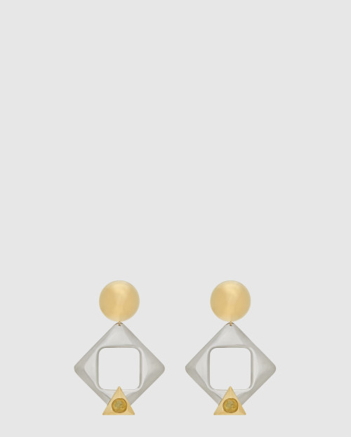 [SAINT LAURENT-생로랑]레진과 메탈 소재의 기하학적인 이어링 792033