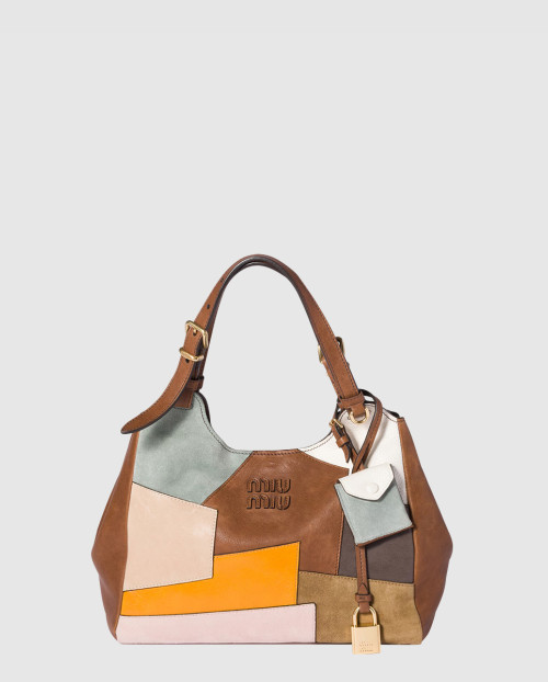[MIUMIU-미우미우]패치워크 가죽 핸드백 5BA304