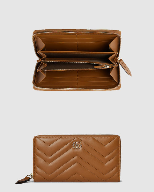 [GUCCI-구찌] GG 마몽 집 어라운드 월렛 브라운 837758