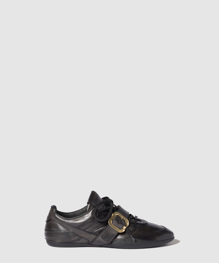 레플리카|이미테이션 miumiu-미우미우버클-장식-가죽-스니커즈-5e549e