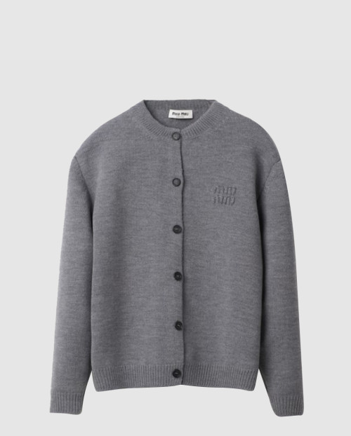 [MIUMIU-미우미우]울 앤 나일론 니트 가디건 MMF796